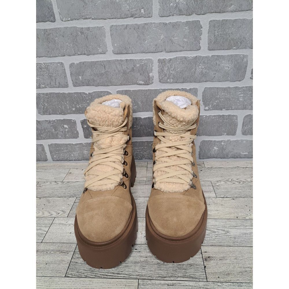 Steve Madden Reyen Suede Faux Fur Shearling Cold Weather Lug Sole Platforms Boot - Picture 8 of 16